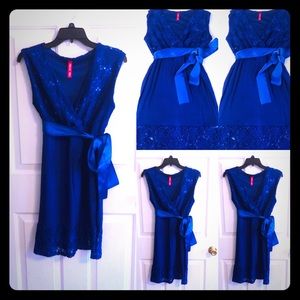 Royal blue baby shower/maternity dress